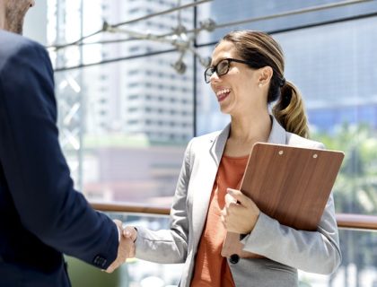 Handshake Greeting Corporate Business People Concept